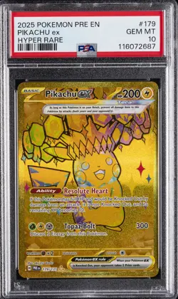 2025 POKEMON PRE EN-PRISMATIC EVOLUTIONS HYPER RARE #179 PIKACHU EX PSA 10 - Image 1
