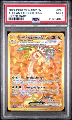 2024 POKEMON SSP EN-SURGING SPARKS HYPER RARE #248 ALOLAN EXEGGUTOR EX PSA 9 - Image 1