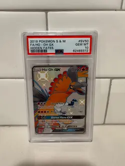 2019 POKEMON SUN & MOON HIDDEN FATES SV50 FULL ART/HO-OH GX PSA 10 SHINY - Image 1