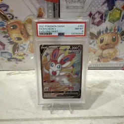 2021 Pokemon NM-MT PSA 8 Sylveon V #183/203 SWSH Evolving Skies Full Art FA - Image 1