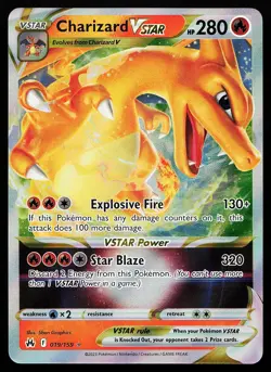 Charizard VSTAR 019/159 Holo Crown Zenith Pokemon Card - Image 1