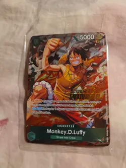 Optcg- P-135 Monkey D Luffy Promo Pre Release Winner Card Sealed! - Image 1
