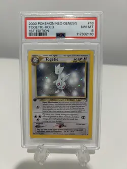 2000 Pokemon Neo Genesis Togetic Holo 1st Edition PSA 8 - Image 1