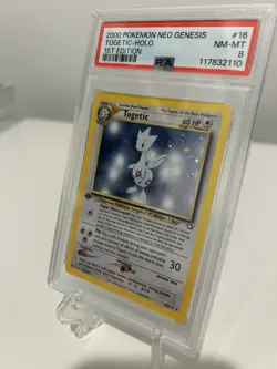 2000 Pokemon Neo Genesis Togetic Holo 1st Edition PSA 8 - Image 2