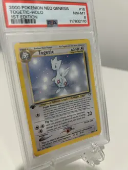 2000 Pokemon Neo Genesis Togetic Holo 1st Edition PSA 8 - Image 3
