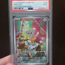2024 POKEMON SV05 TEMPORAL FORCES MINCCINO 182/162 ILLUSTRATION RARE PSA 9 - Image 1