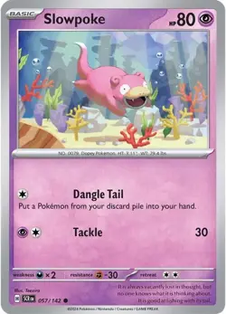 Slowpoke 057/142 Reverse Holo SV07: Stellar Crown NM Pokemon - English - Image 1
