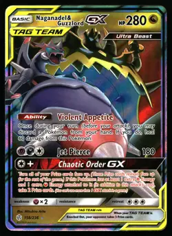 Naganadel & Guzzlord GX (Full Art) #223/236 Pokemon SM - Cosmic Eclipse - Image 1