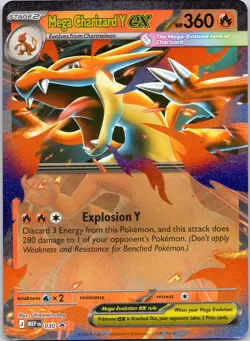 Pokemon Mega Charizard Y ex 22/217 Ascended Heroes Double Rare Normal NM Fire - Image 1