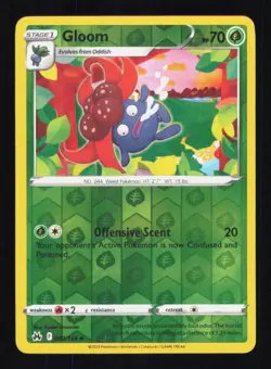Gloom 002/159 Reverse Holo Crown Zenith Pokemon Near Mint - Image 1