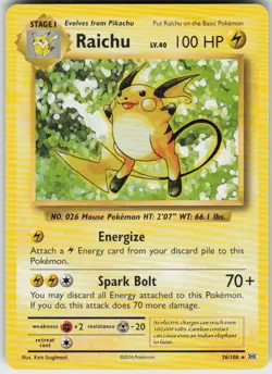 RAICHU (XY EVOLUTIONS) 36/108 DECK EXCLUSIVES POKEMON RARE MP - Image 1