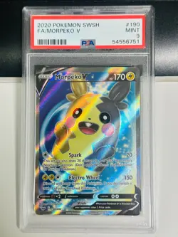 Pokemon Morpeko V 190/202 PSA 9 2020 Sword & Shield 190 PSA 9 Full Art - Image 1