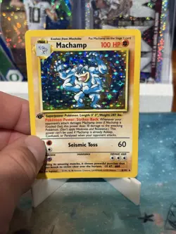 Pokemon WOTC - Machamp - Holo 1st Edition Shadowless 8/102 - LP - Image 1