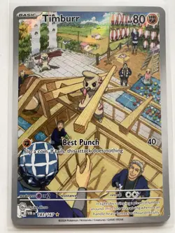 Pokemon TCG Timburr 183/167 – Illustration Rare – Twilight Masquerade – NM - Image 1