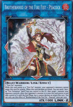 Brotherhood of the Fire Fist - Peacock FIGA-EN017 Secret Rare 1st Edition Yugioh - Image 1