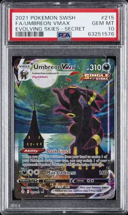 2021 POKEMON SWORD & SHIELD EVOLVING SKIES SECRET FULL ART/UMBREON VMAX PSA 10 - Image 1