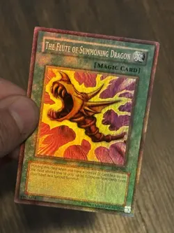 Yugioh The Flute of Summoning Dragon SDK-042 Super Rare OG Prin Heavy Holo Bleed - Image 2