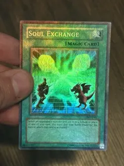 Yugioh Soul Exchange SDY-041 Super Rare Unlimited OG Print Heavy Holo Bleed LP - Image 1