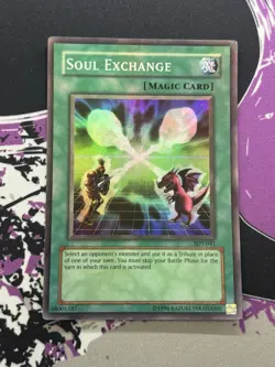 Yugioh Soul Exchange SDY-041 Super Rare Unlimited OG Print Heavy Holo Bleed LP - Image 4