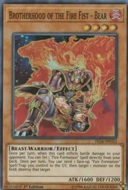 Brotherhood of the Fire Fist - Bear - FIGA-EN023 Super Rare 1st Edition Yugioh - Image 1