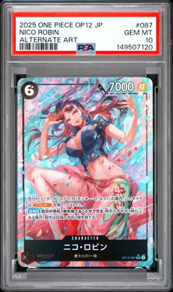 2025 ONE PIECE JAPANESE OP12-LEGACY OF THE MASTER #087 NICO ROBIN PSA 10 - Image 1