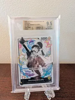One Piece CCG Monkey.D.Luffy Black & White Alternate Art ST29-001 BGS 9.5 - Image 1