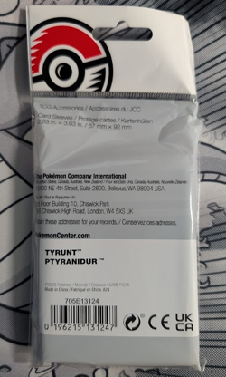 65 Ct Tyrunt 2025 Pokemon Center Pokemon Card Sleeves Sealed - Image 2