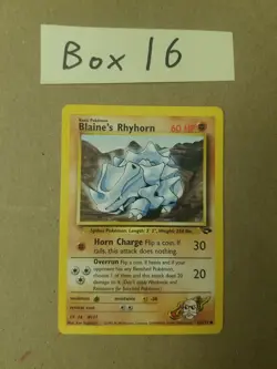 Blaine's Rhyhorn 65/132 - Gym Challenge - VINTAGE WOTC POKEMON CARD - LP - Image 1