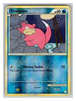 Slowpoke 81/123 PL Pokemon Cards HeartGold SoulSilver Reverse Holo Rare Vintage - Image 1