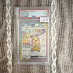 2024 Pokemon TCG Pikachu ex 219/191 Surging Sparks Holo Ultra Rare PSA 9 - Image 1