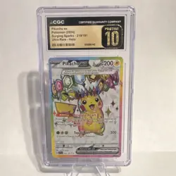The Pokemon Company Pikachu ex 219/191 Surging Sparks Ultra Rare Holo CGC 10 - Image 1