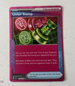 Unfair Stamp 165/167 ACE SPEC Rare Twilight Masquerade Pokemon Near Mint - Image 1