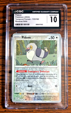 Pidove Reverse Holo #133 - CGC GEM MINT 10 - 2024 Temporal Forces - Pokemon TCG - Image 1