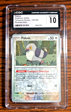 Pidove Reverse Holo #133 - CGC GEM MINT 10 - 2024 Temporal Forces - Pokemon TCG - Image 4