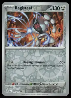 Registeel 125/191 Uncommon Surging Sparks Pokemon Reverse Holo Near Mint - Image 1