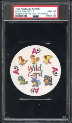 1999 Pokemon Rummy Pidgey Squirtle Evolution Ace Black Diamonds PSA 10 POP 13 - Image 1