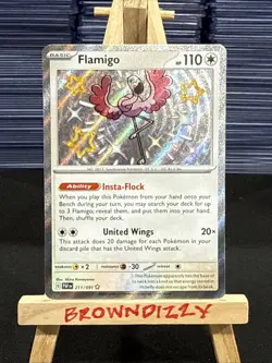 Pokemon TCG Pokemon Paldean Fates Flamigo Shiny Holo 211/091 NM/LP - Image 1