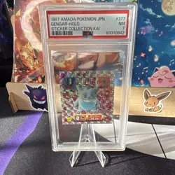 Amada 1997 Pokemon Japanese Gengar #377 Holo Sticker Collection Kai PSA 7 - Image 1