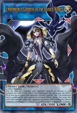 YUGIOH BLGG-EN144 Underworld Goddess of the Closed World Extended Art Ultra Rare - Image 1