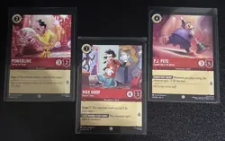 Disney Lorcana A Goofy Movie Theme 3 Card Lot Powerline/Max Goof/P.J. Pete - Image 1