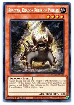Yugioh Reactan, Dragon Ruler of Pebbles Secret Rare Battles of Legend: Monster M - Image 1