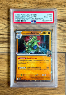 Team Rockets Tyranitar Stamped Promo Card 096/182 Pokemon Center PSA 10 - Image 1
