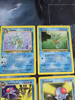 Fossil -Seadra, Horsea, Tentacruel, Tentacool Card Lot Water Reg Pokemon Vintage - Image 2