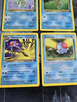 Fossil -Seadra, Horsea, Tentacruel, Tentacool Card Lot Water Reg Pokemon Vintage - Image 3