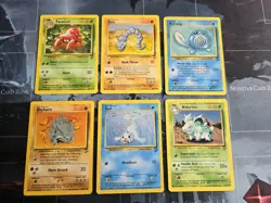 Base Set 2 Card Lot Parasect, Onix, Poliwag, Rhyhorn, Seel Pokemon Vintage - HP - Image 3