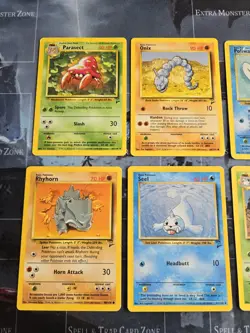 Base Set 2 Card Lot Parasect, Onix, Poliwag, Rhyhorn, Seel Pokemon Vintage - HP - Image 4