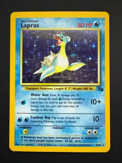 Lapras 10/62 Pokemon Fossil Unlimited Holo Rare Near Mint 1999 - Image 1