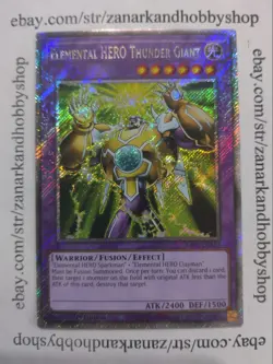 YuGiOh Elemental HERO Thunder Giant RA03-EN153 Platinum Secret Rare - Image 1
