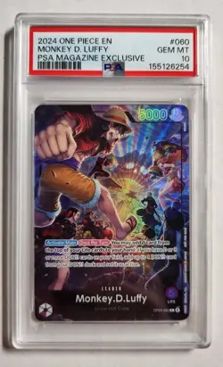 One Piece CCG Monkey.D.Luffy PSA Magazine Exclusive OP05-060 PSA 10 - Image 1