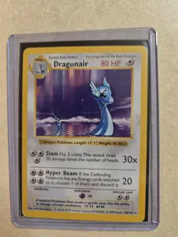 1999 Pokemon Base Set Dragonair Shadowless Regular Rare Card 18/102 - Image 1